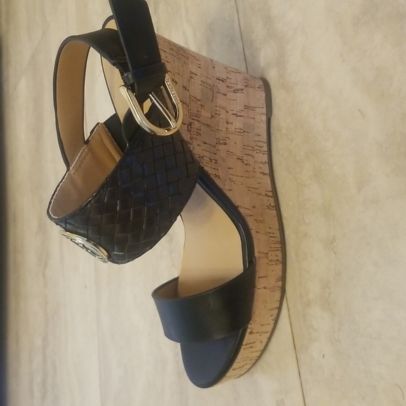 Tommy Hilfiger Shoes - Tommy Hilfiger Brianne cork wedge platform sandals Sz: 6.5 black tan summer